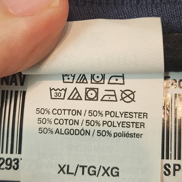 NWT Golf Navy Novelty Embroidered Polo Hanes Eco-Smart Shirt Men's XL - Picture 3 of 7